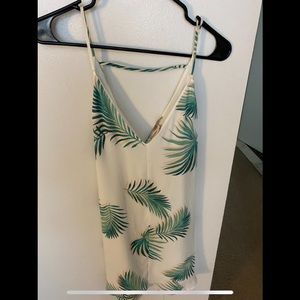 Forever 21 palm branches green and white dress size S